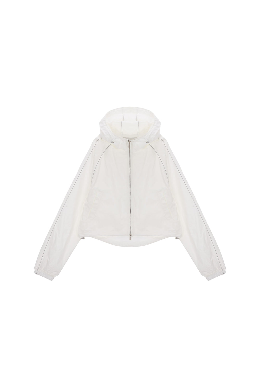 Matin Kim Crop Hoody Coating Jumper — Ivory