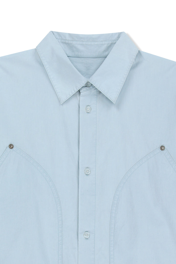 Matin Kim Washed Cotton Drawstring Shirt Sky