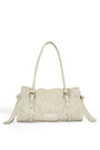 Matin Kim Shirring Tie Buckle Shoulder Bag — Beige