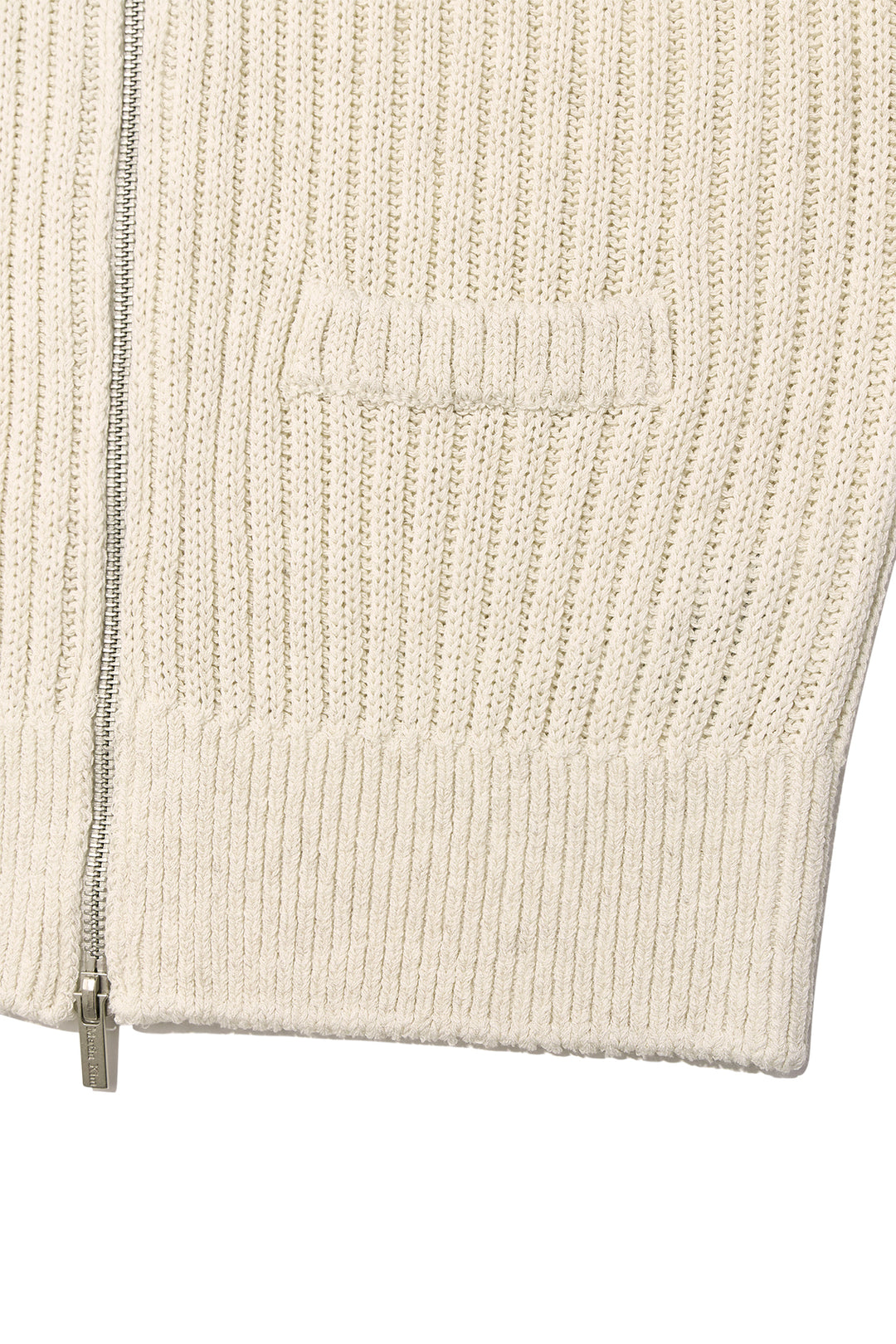 Matin Kim Back Logo High Neck Knit Vest — Beige
