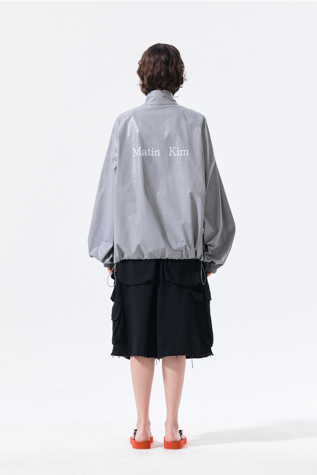 Matin Kim Logo Coating Jumper Dark — Gray