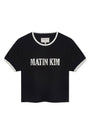Matin Kim Stud Logo Ringer Top — Black