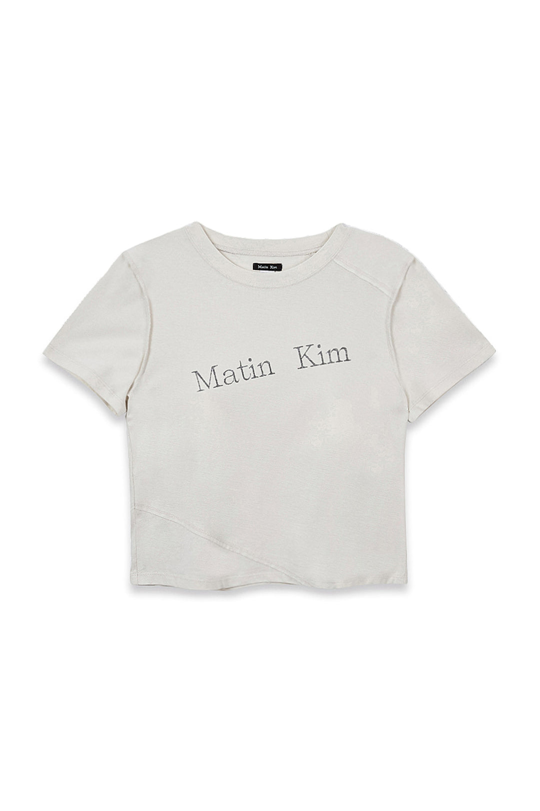 Matin Kim Diagonal Logo Reversible Crop Top — Ivory