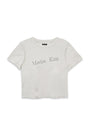 Matin Kim Diagonal Logo Reversible Crop Top — Ivory