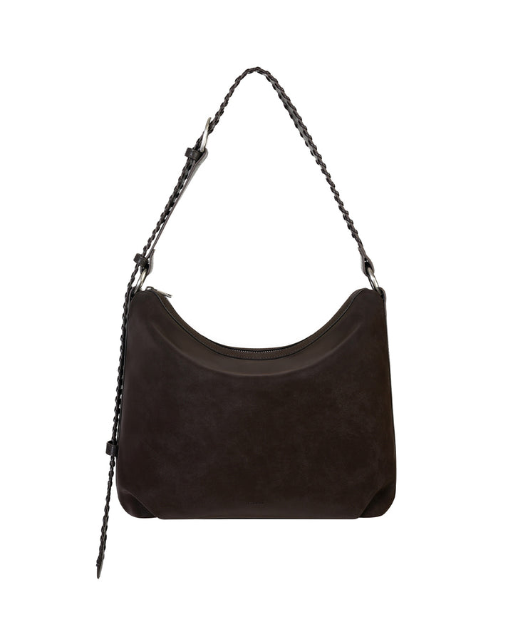 Stand Oil Seine Bag — Twisted Nubuck Crossbody — Maroon