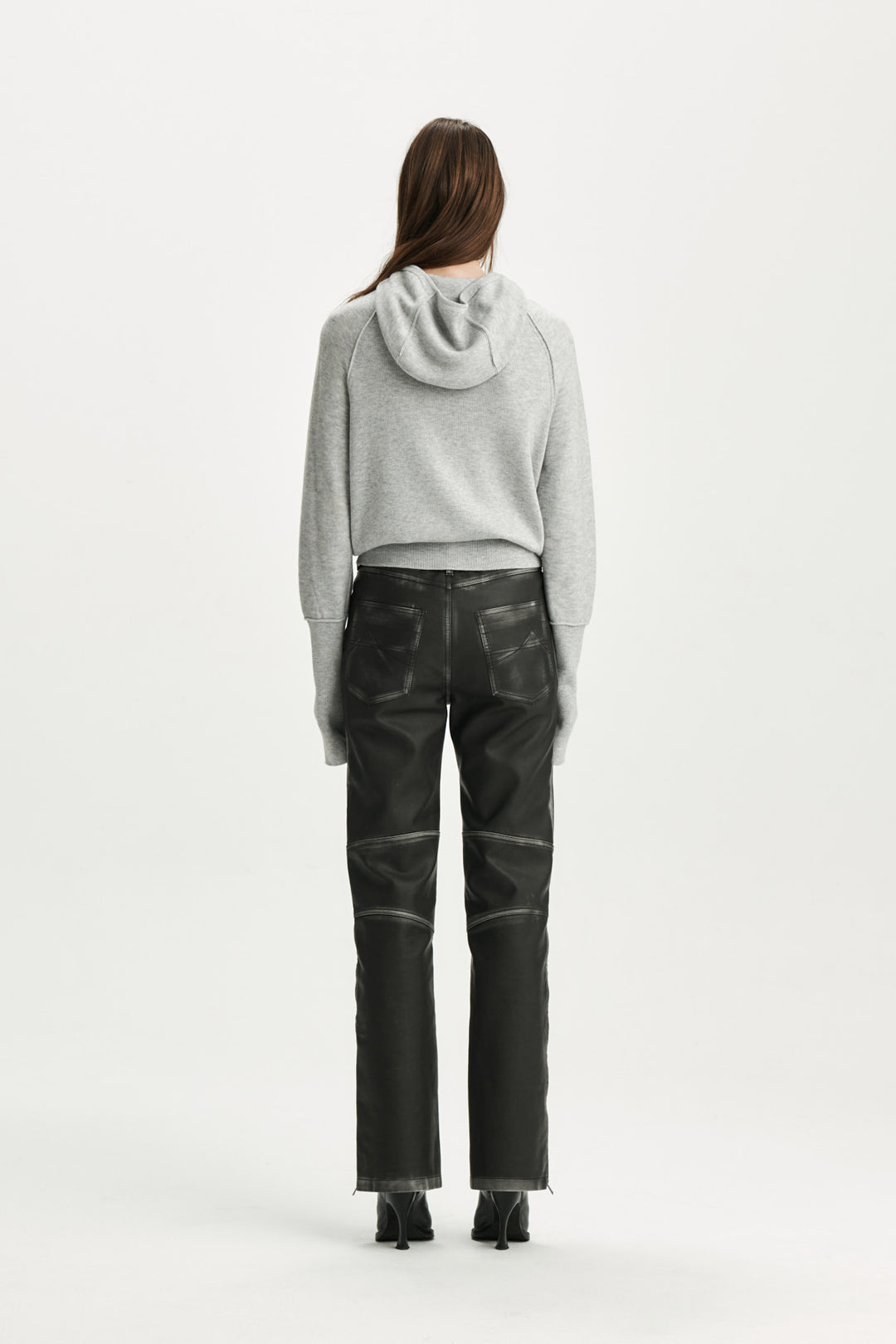 KIMMATIN Belted Vintage Faux Leather Pants — Black