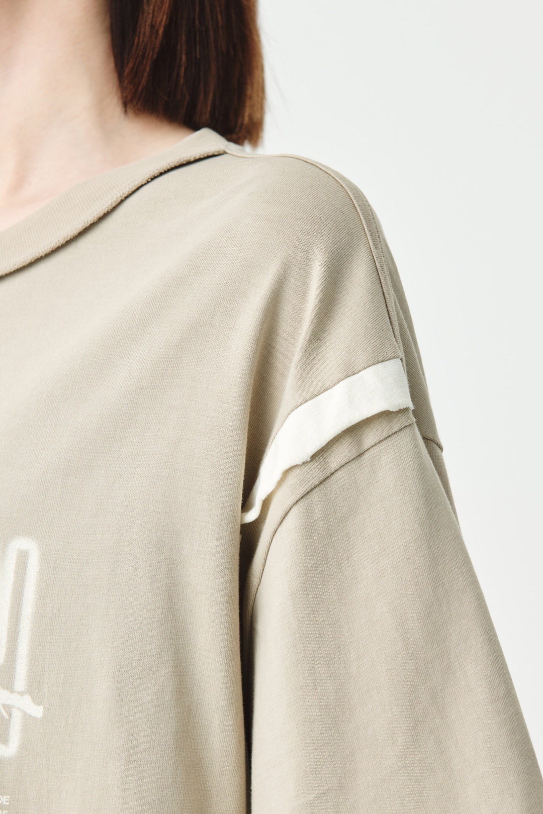 KIMMATIN Rose Print Oversize Tee — Beige