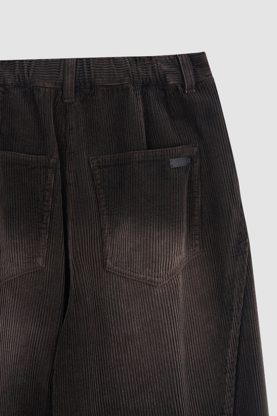 KIMMATIN Washed Corduroy Volume Pants — Brown