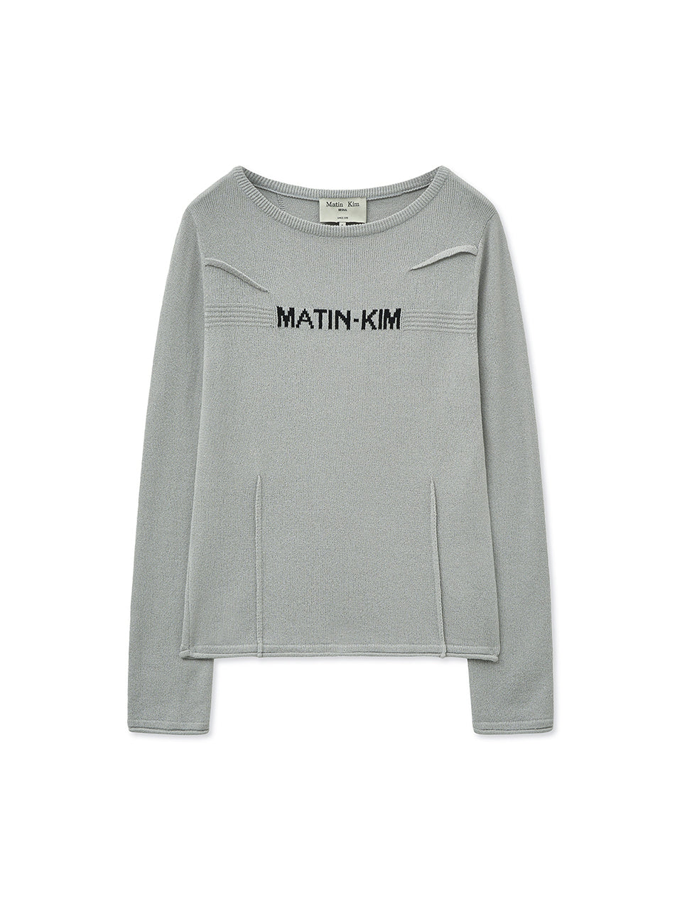 Matin Kim Glitter Slim Logo Knit Top — Pink