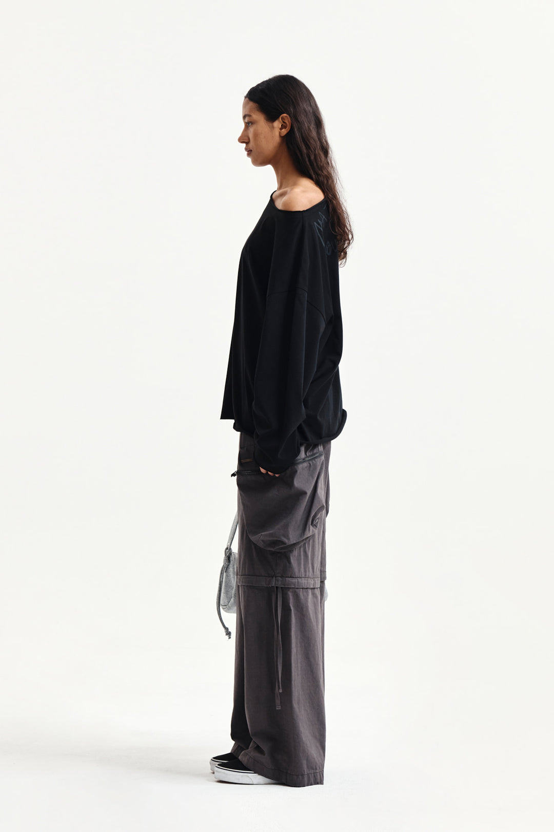 Matin Kim Raw Hem Boat Neck Top — Black