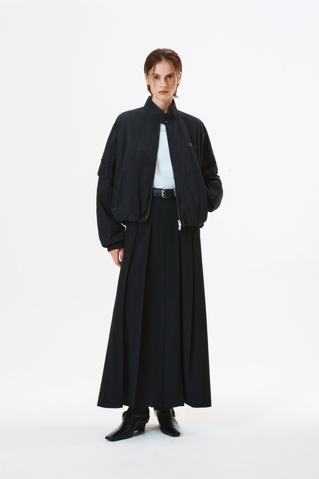 KIMMATIN Logo Embroidery Balloon Jumper — Black