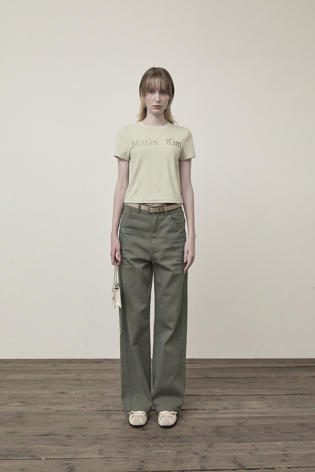 Matin Kim Color Point Washed Denim — Khaki