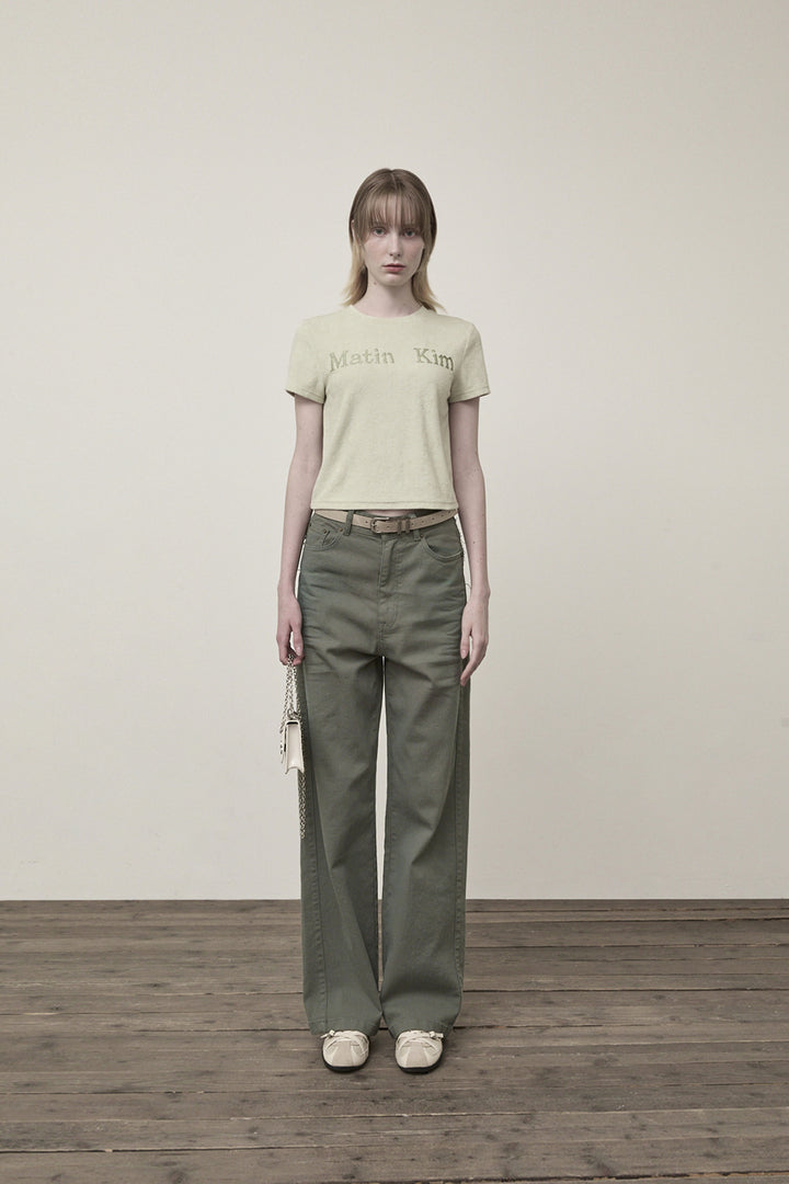 Matin Kim Color Point Washed Denim — Khaki