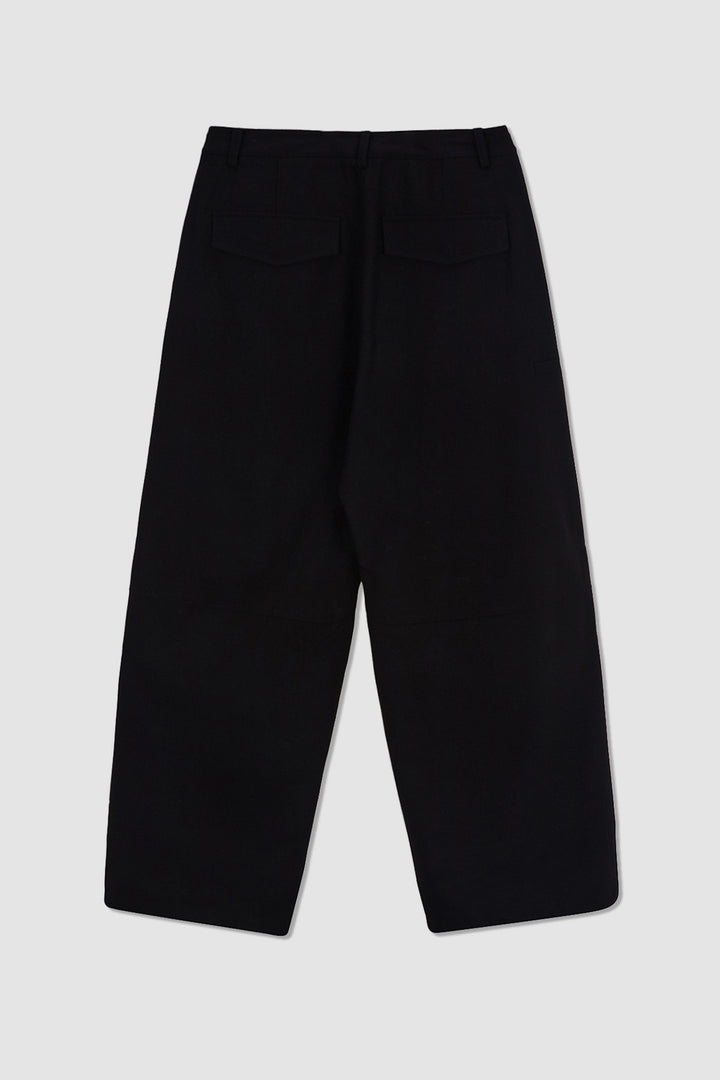 KIMMATIN Wool Blended Parachute Pants — Black