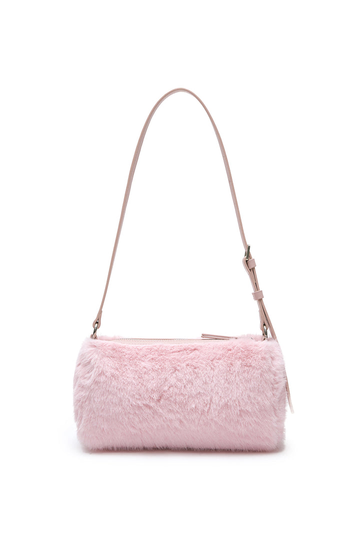 Matin Kim Soft Fur Mini Shoulder Bag — Pink