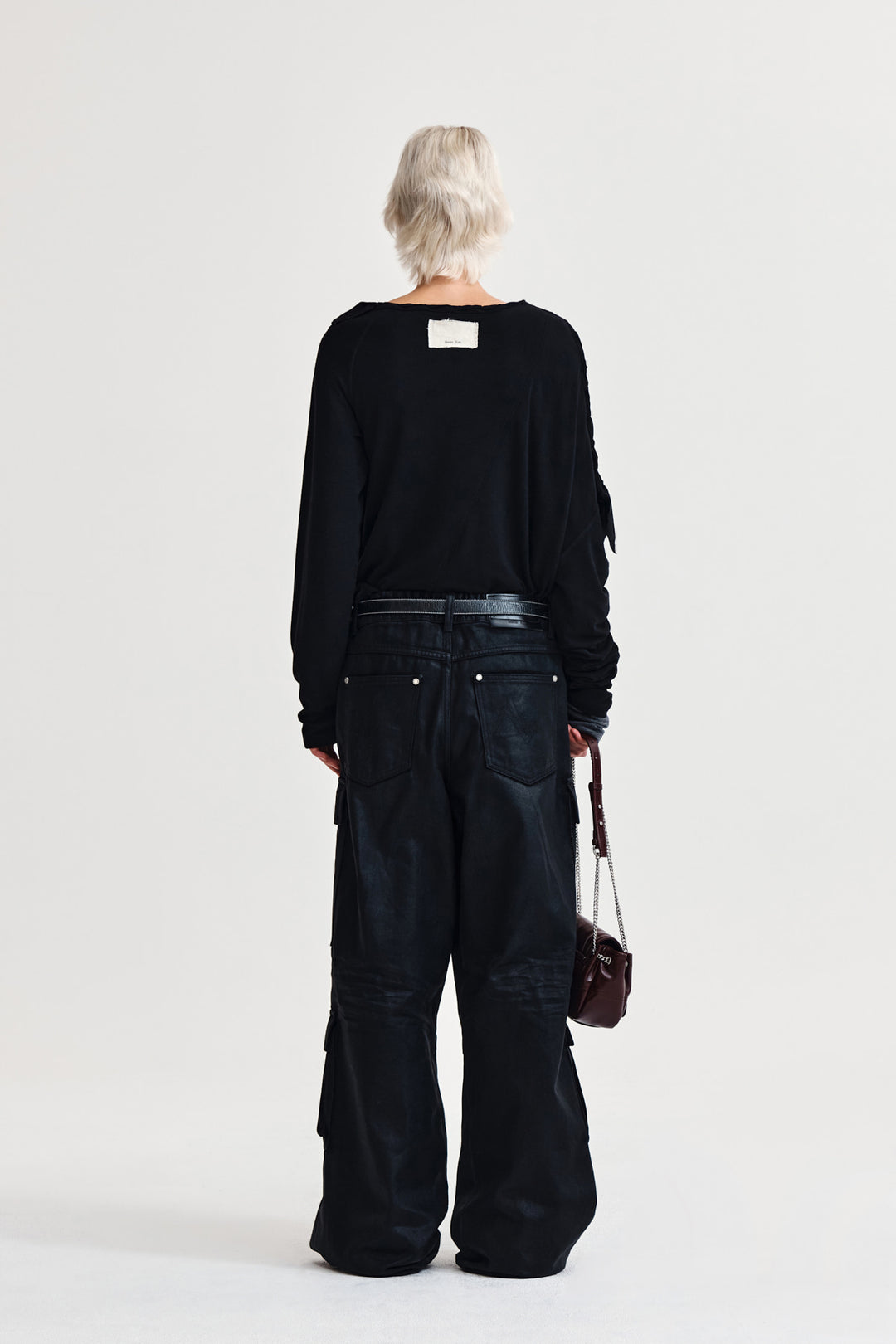 Matin Kim Weaving Long Sleeve Top — Black