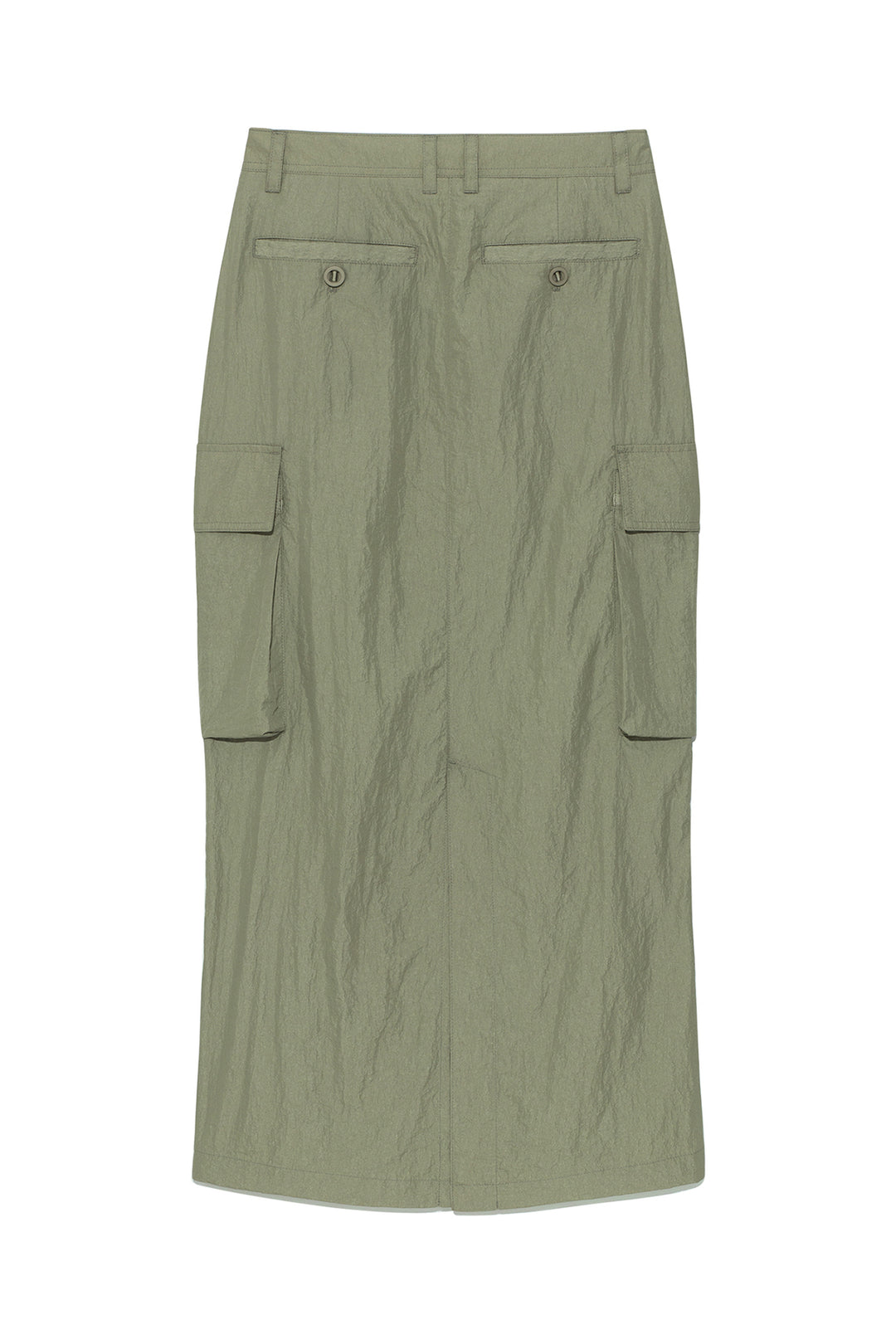 Matin Kim String Nylon Cargo Skirt — Khaki