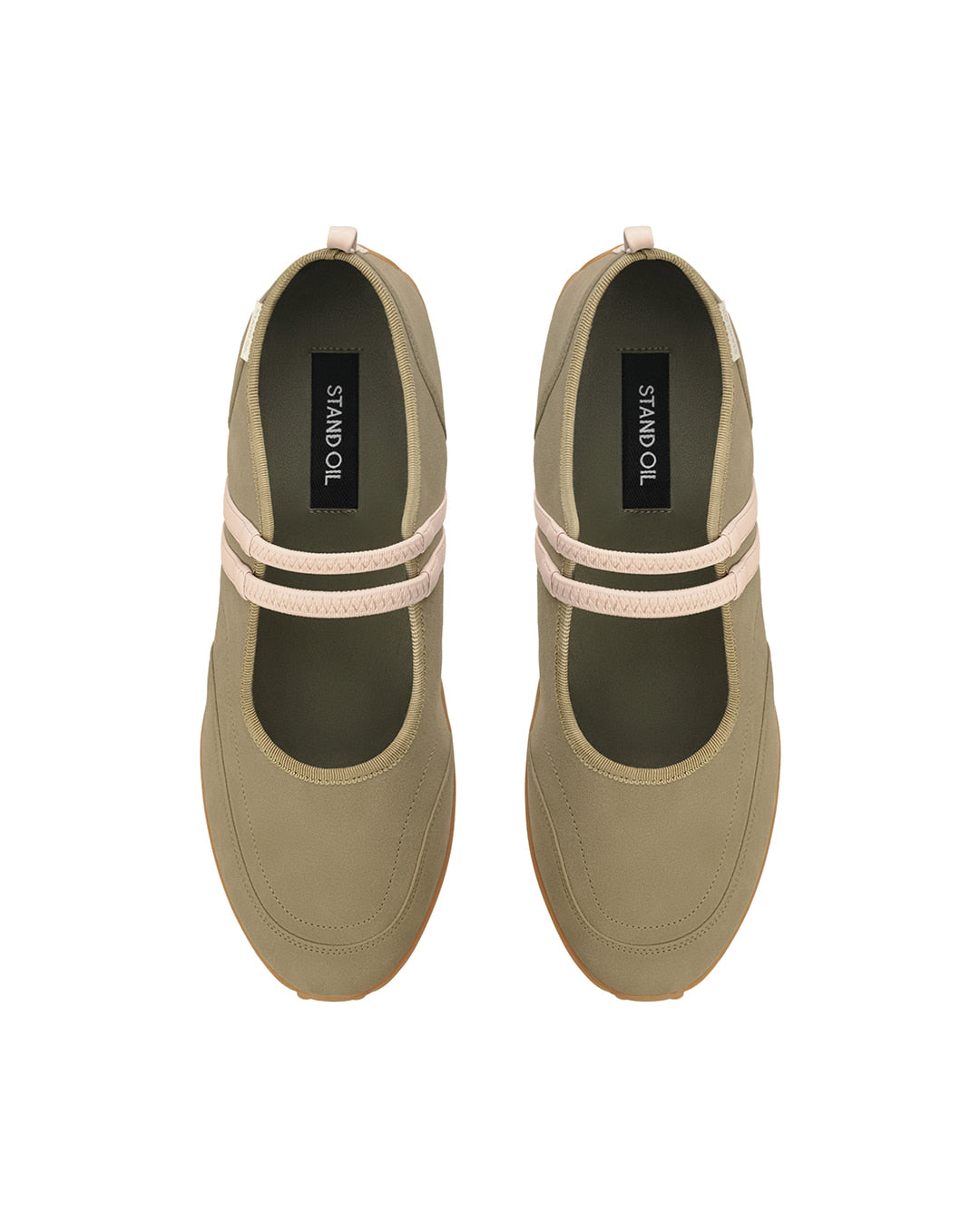 Stand Oil Strap Mary Jane Sneakers — Khaki Combo