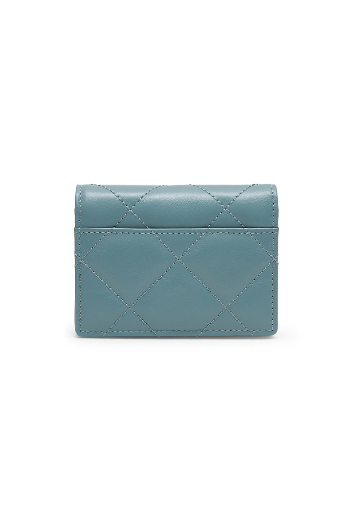 Matin Kim Puff Quilt Leather Wallet — Blue