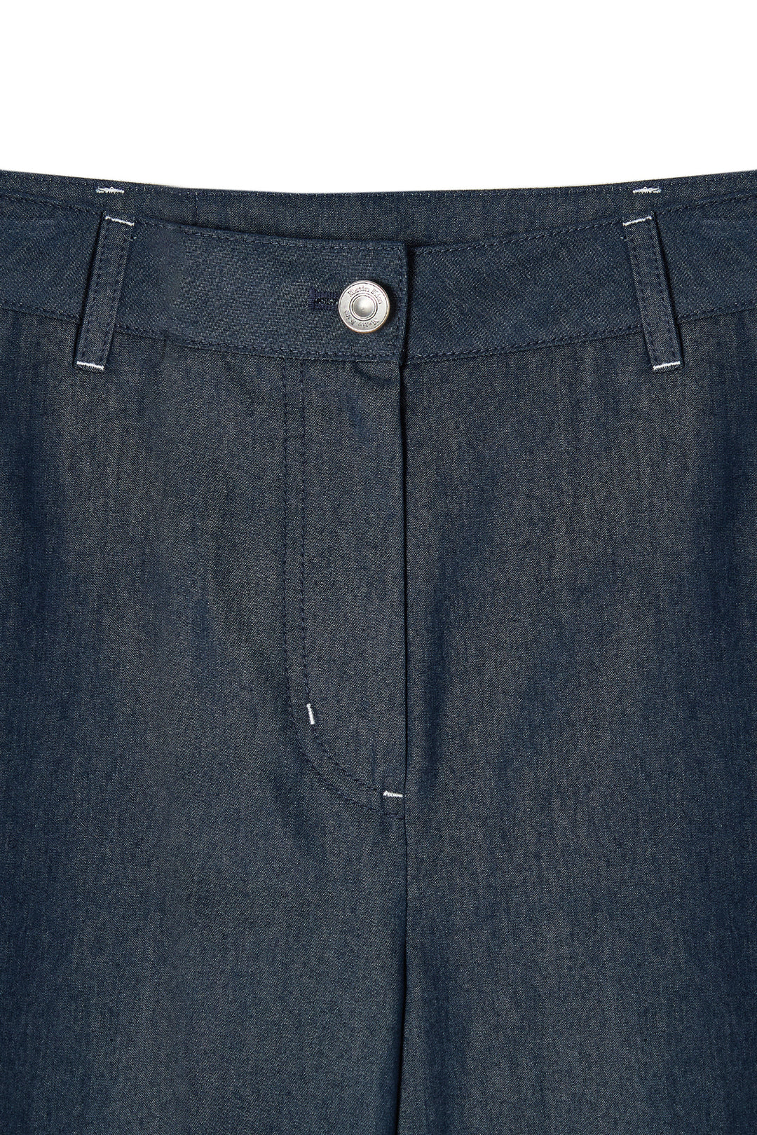 Matin Kim Back Tuck Detail Denim Pants — Navy blue