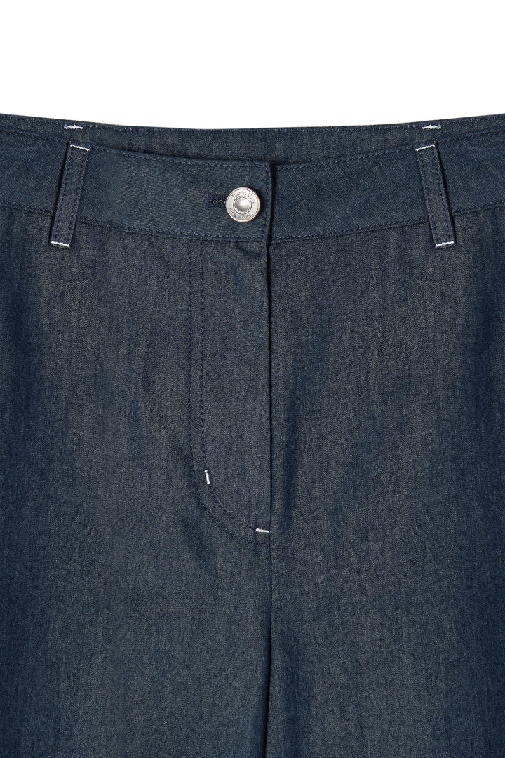 Matin Kim Back Tuck Detail Denim Pants — Navy blue