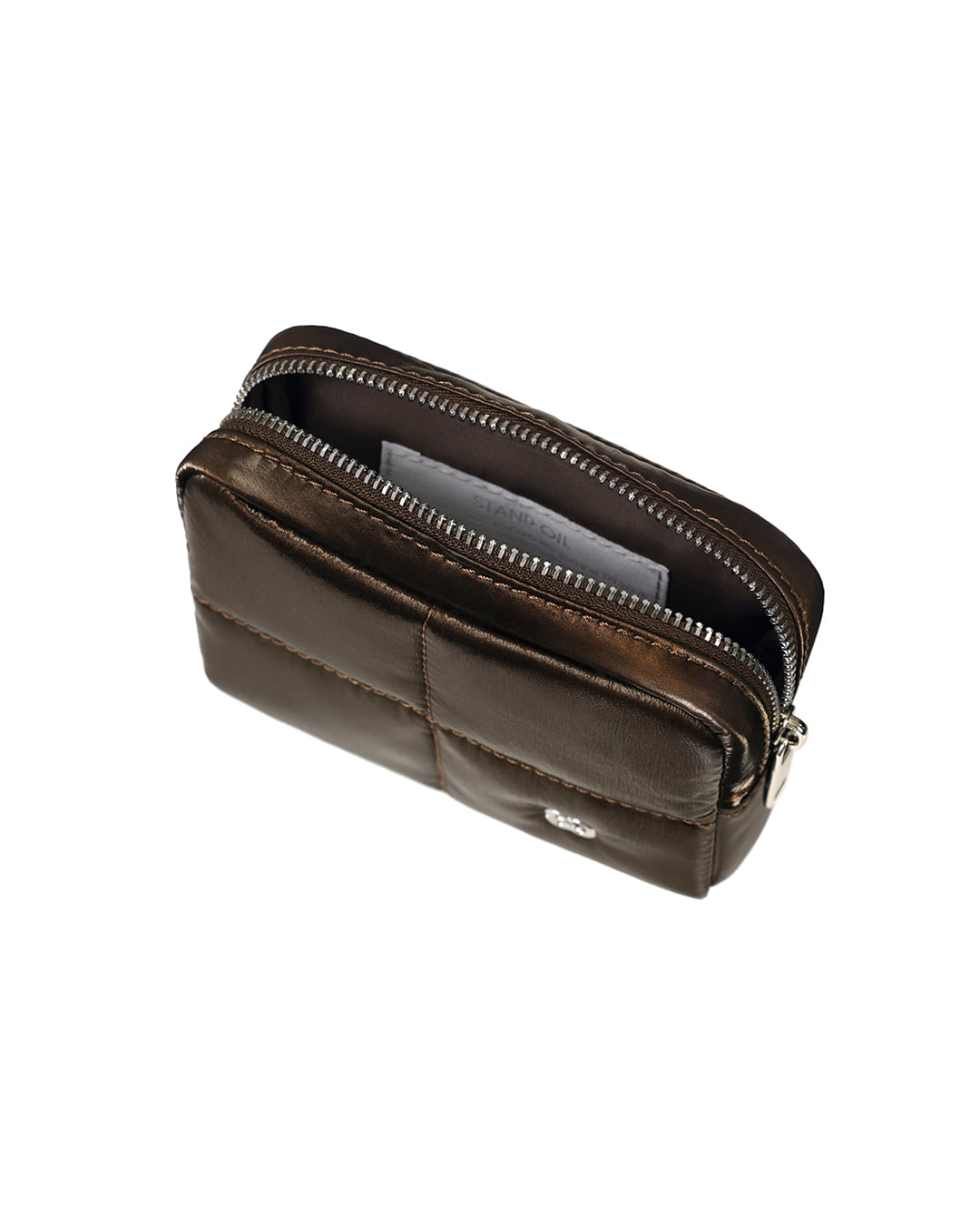 Stand Oil Bubble Pouch — Quilted Nylon Mini — Maroon