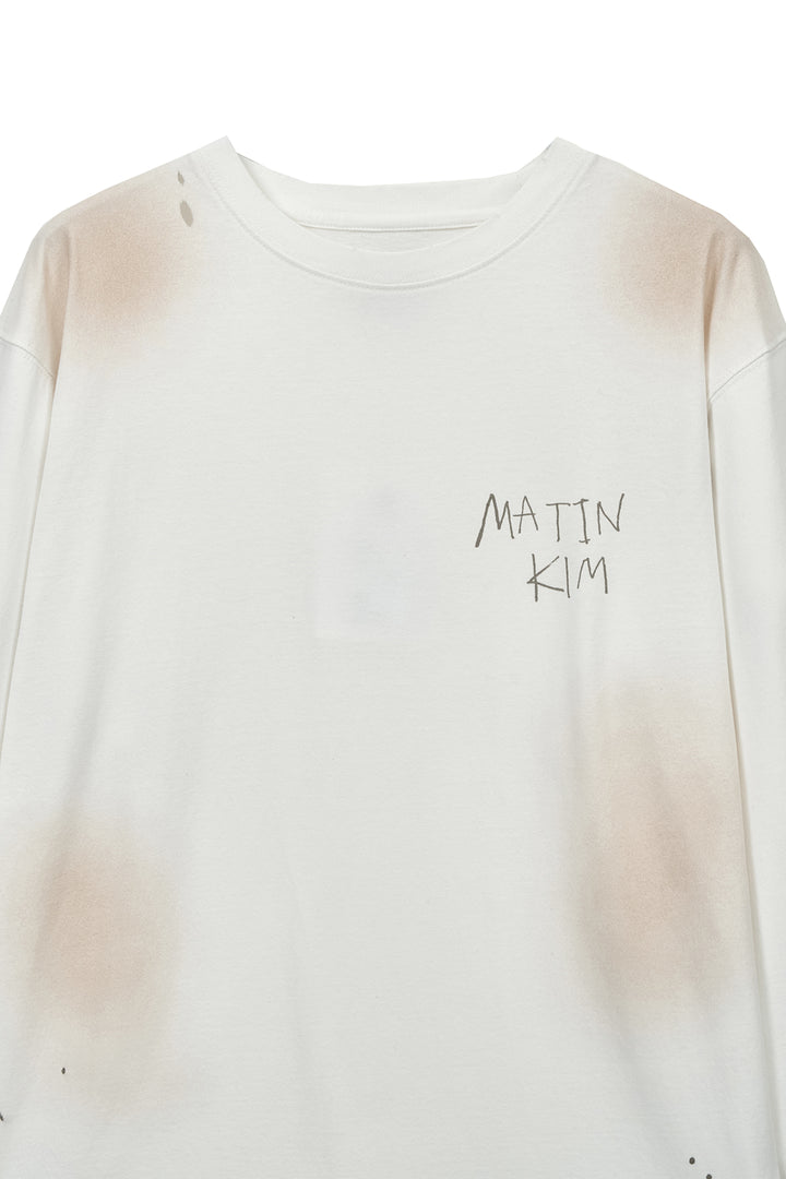 Matin Kim Vintage Washed Logo Top — Ivory