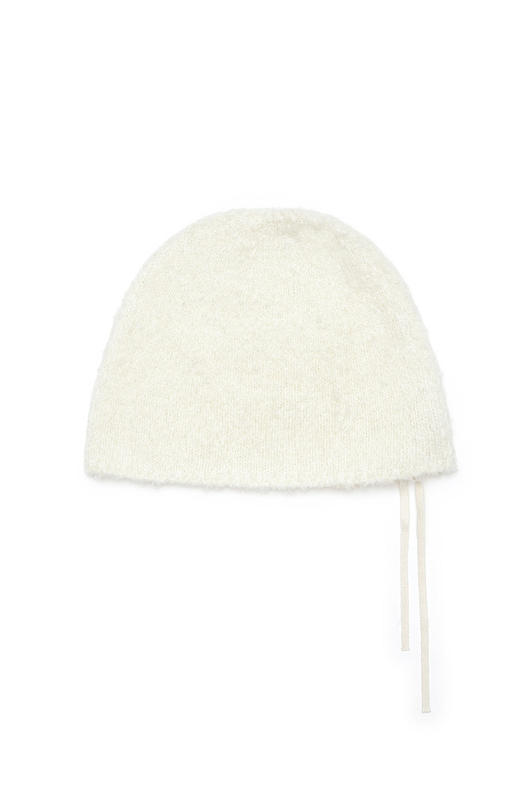 Matin Kim Ribbon Tie Knit Beanie — Ivory