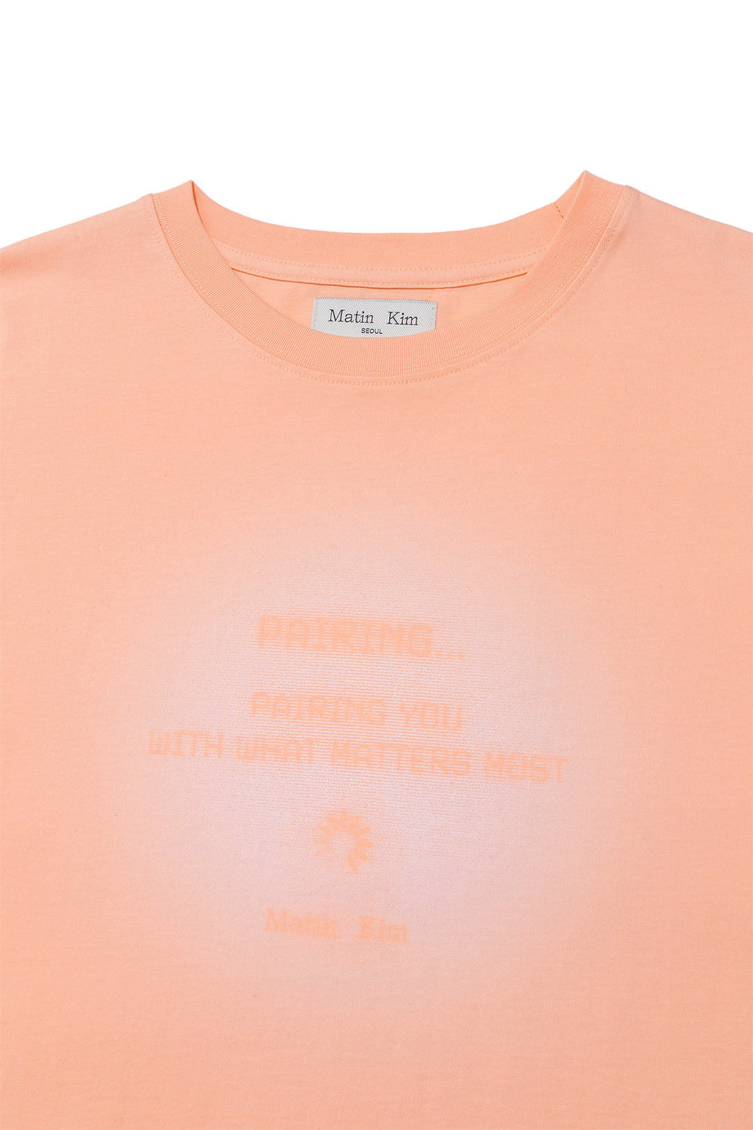 Matin Kim Pairing Logo Printing Top Peach