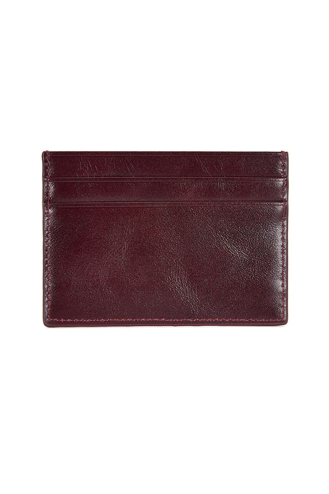 Matin Kim Embossed Logo Card Wallet — Burgundy