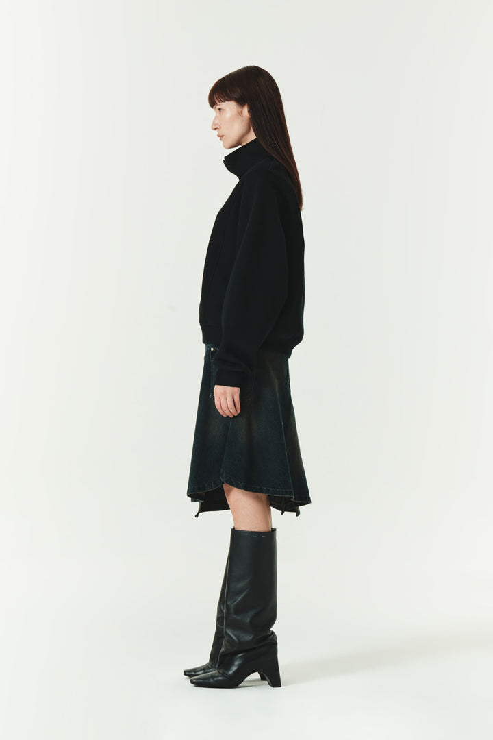 KIMMATIN Loose Half Zip Sweatshirt — Black
