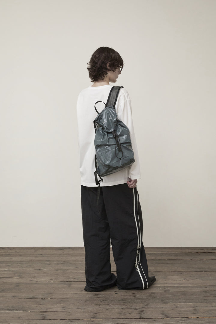 Matin Kim Side Logo Wide Track Pants — Black