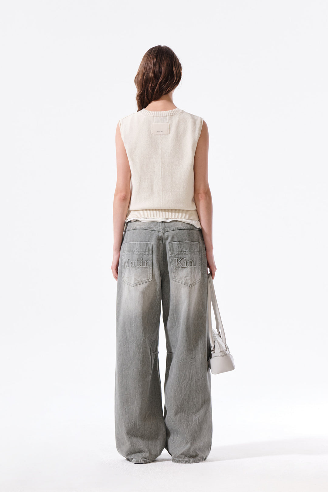 Matin Kim Pocket Washed Knit Vest — Beige