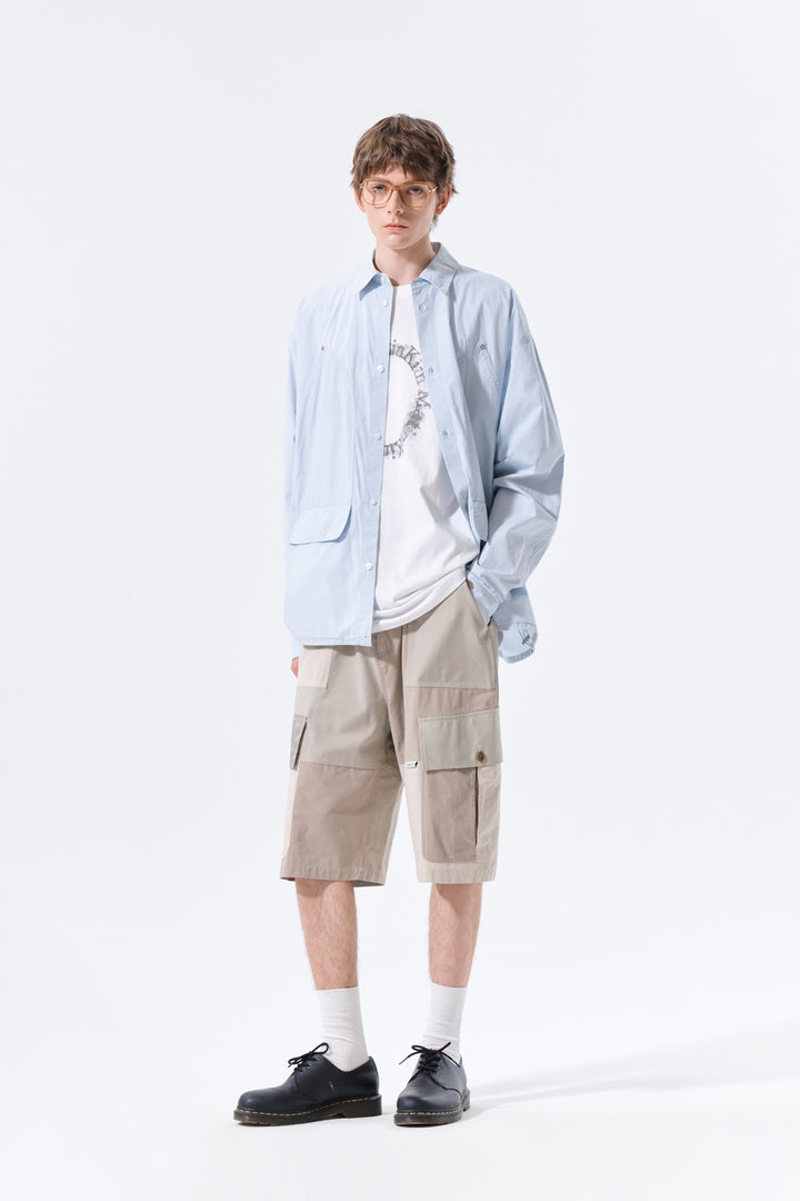 Matin Kim Washed Cotton Drawstring Shirt Sky