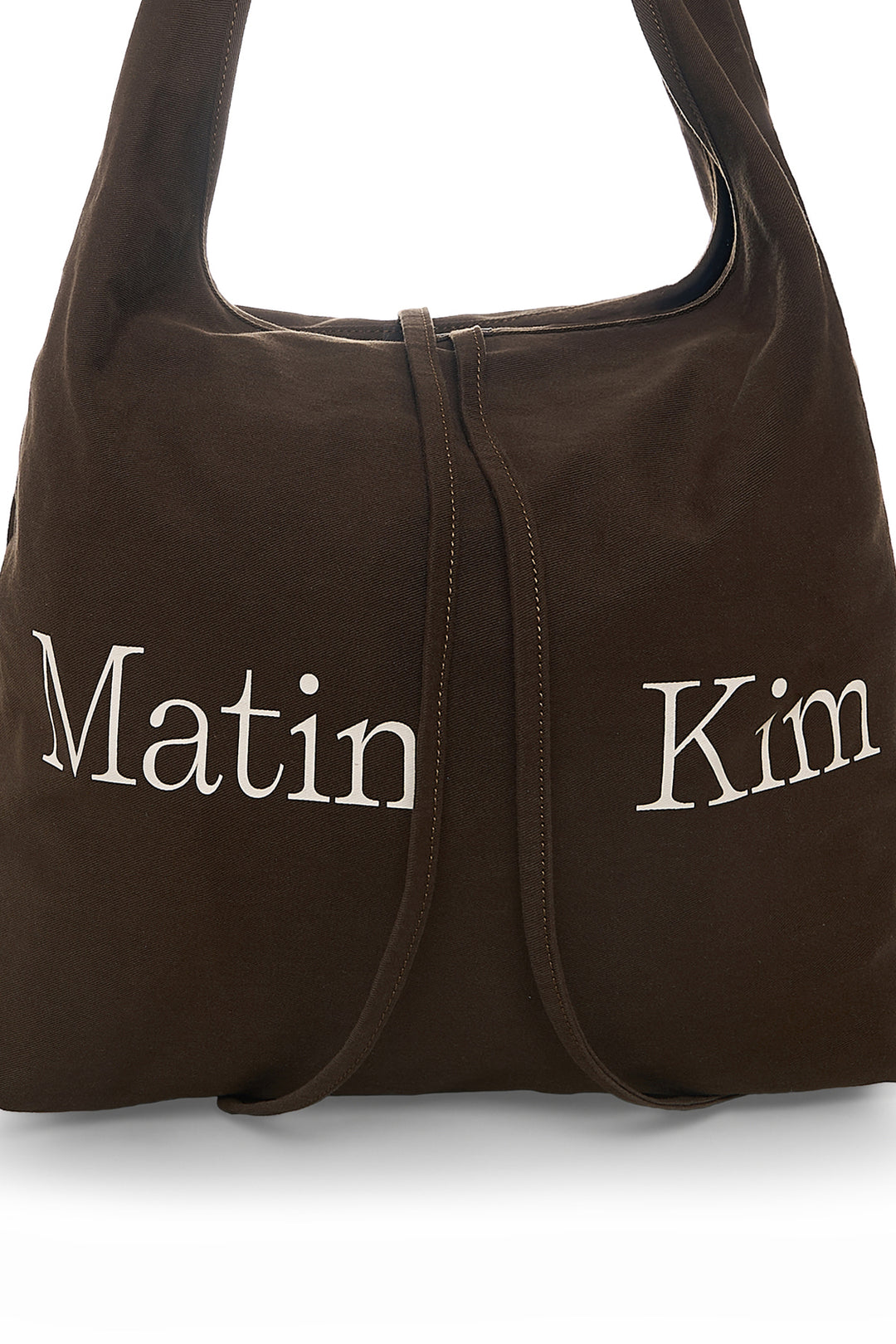 Matin Kim Logo Point Round Ecobag Khaki — Brown