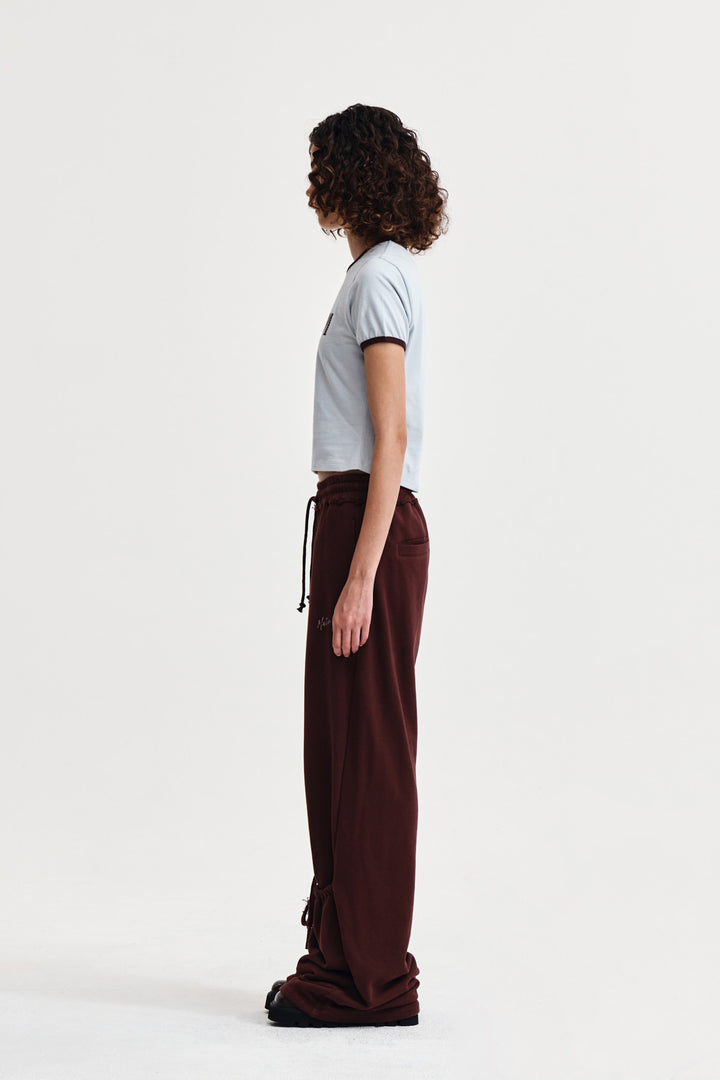 Matin Kim Stud Logo Ringer Top in Smoke — Blue