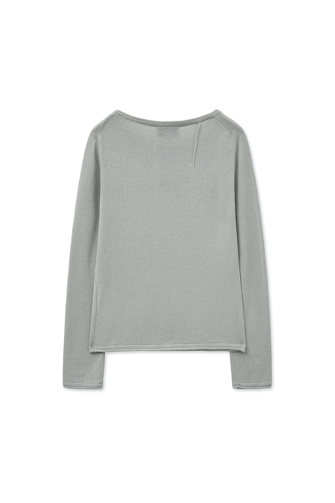 Matin Kim Glitter Slim Logo Knit Top — Light Grey