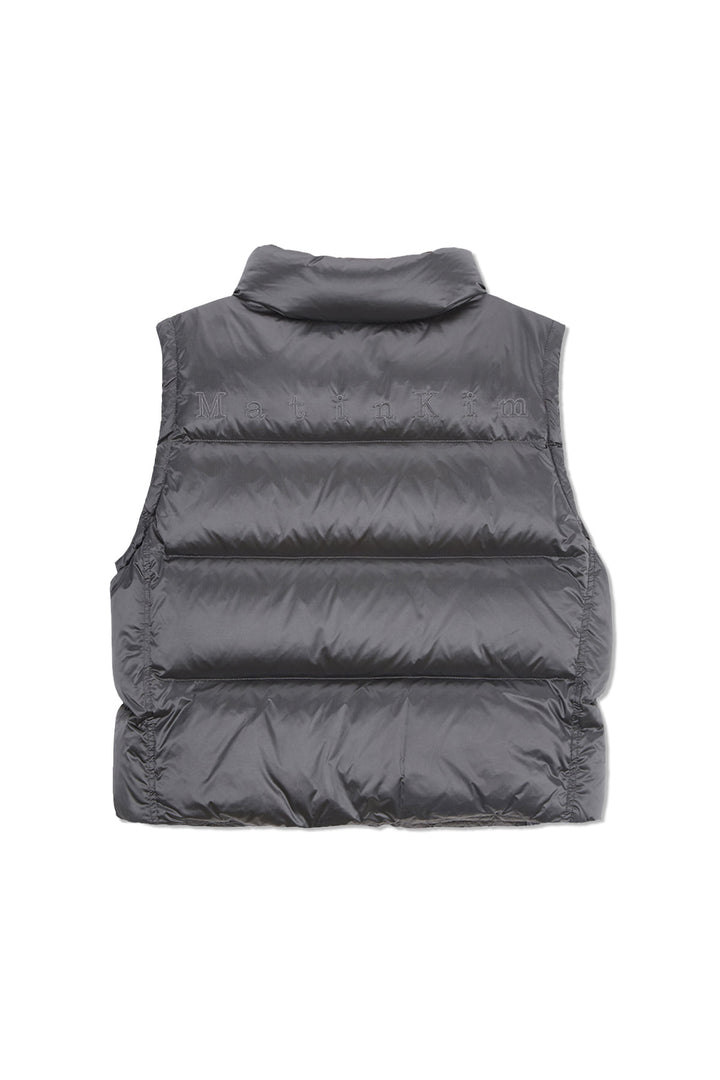 Matin Kim Unbalance Quilted Down Vest — Gray