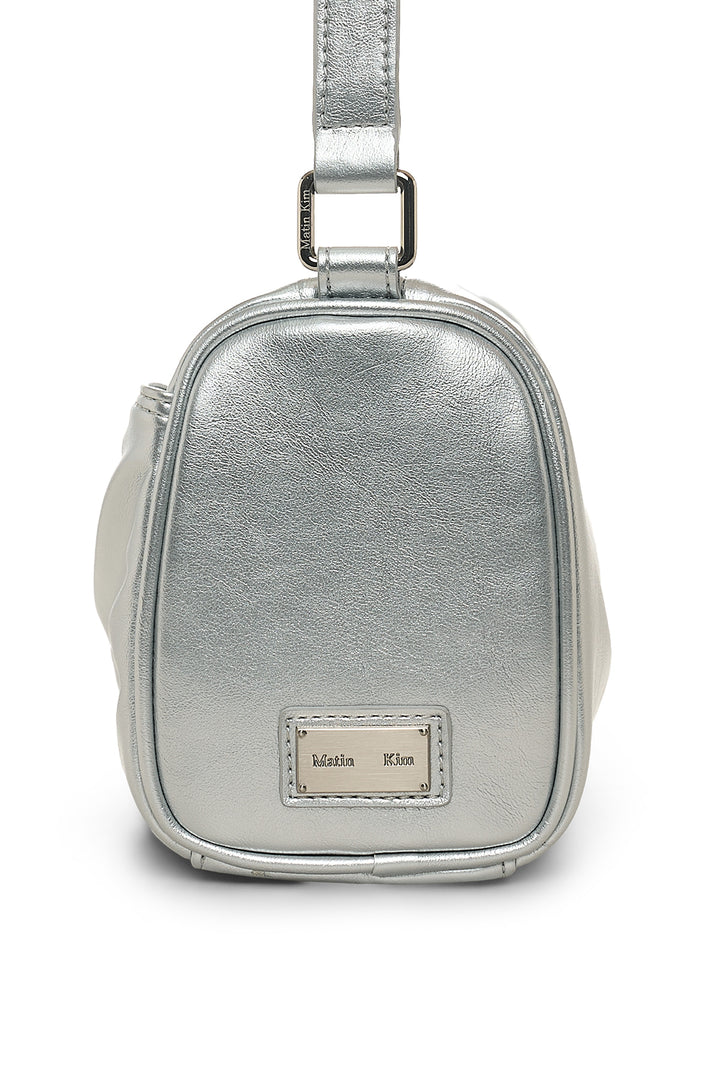 Matin Kim Front Shirring Ribbon Mini Bag — Silver