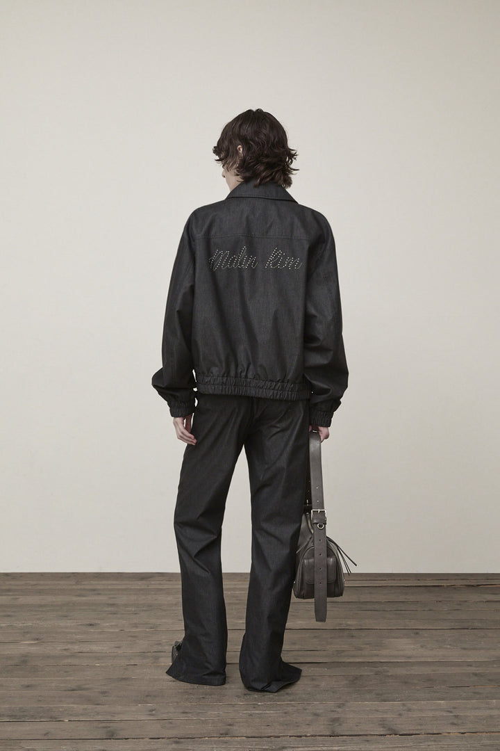 Matin Kim Back Tuck Detail Denim Pants — Black
