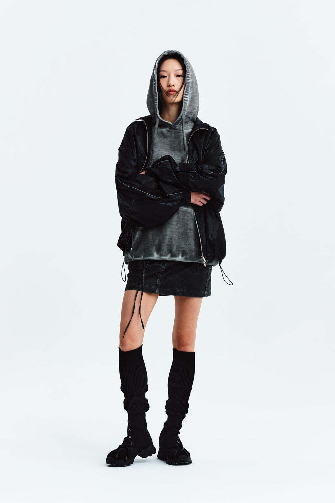 Matin Kim Logo Coating Jumper — Black