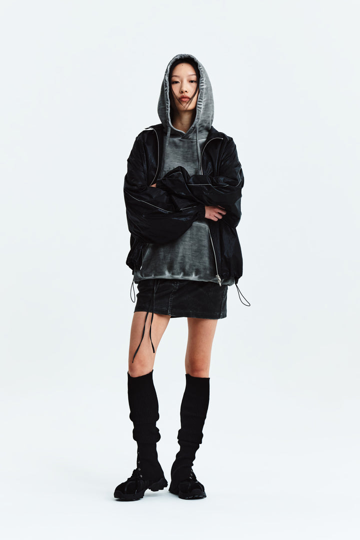 Matin Kim Logo Coating Jumper — Black