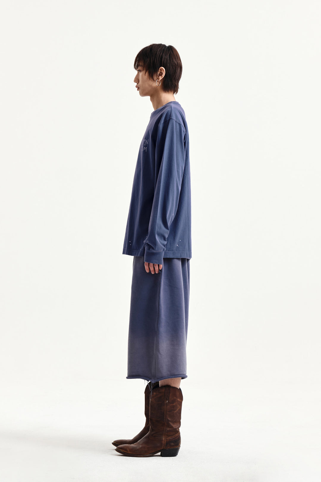 Matin Kim Vintage Washed Logo Top — Blue