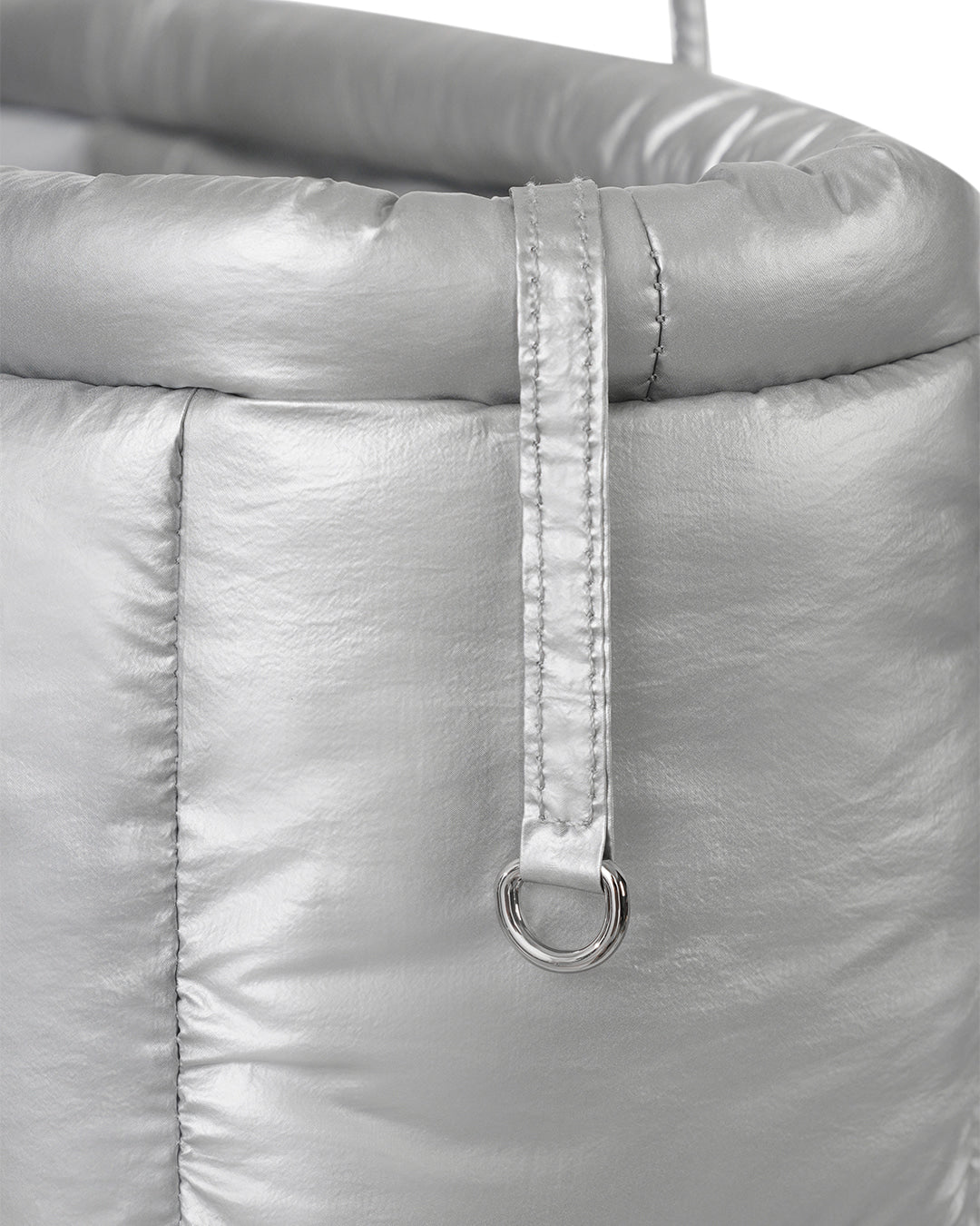 Stand Oil Bubble Bag — Padded Oblong Crossbody — Silver