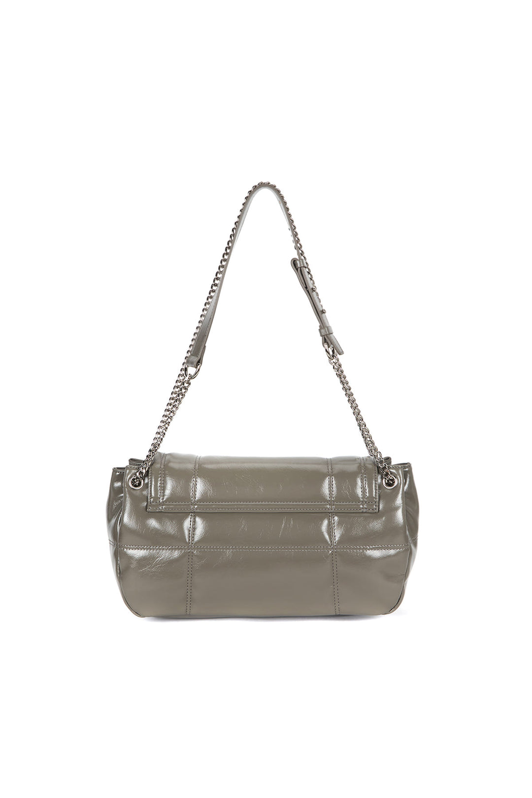Matin Kim Glossy Quilting Medium Chain Bag — Gray