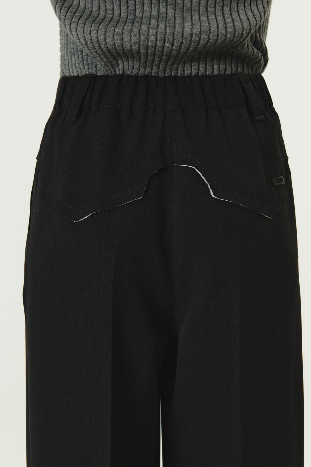 KIMMATIN Back Yoke Detail Wide Trouser — Charcoal