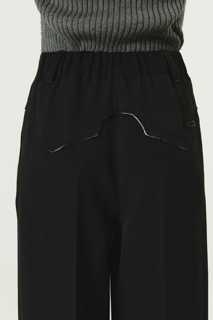 KIMMATIN Back Yoke Detail Wide Trouser — Charcoal