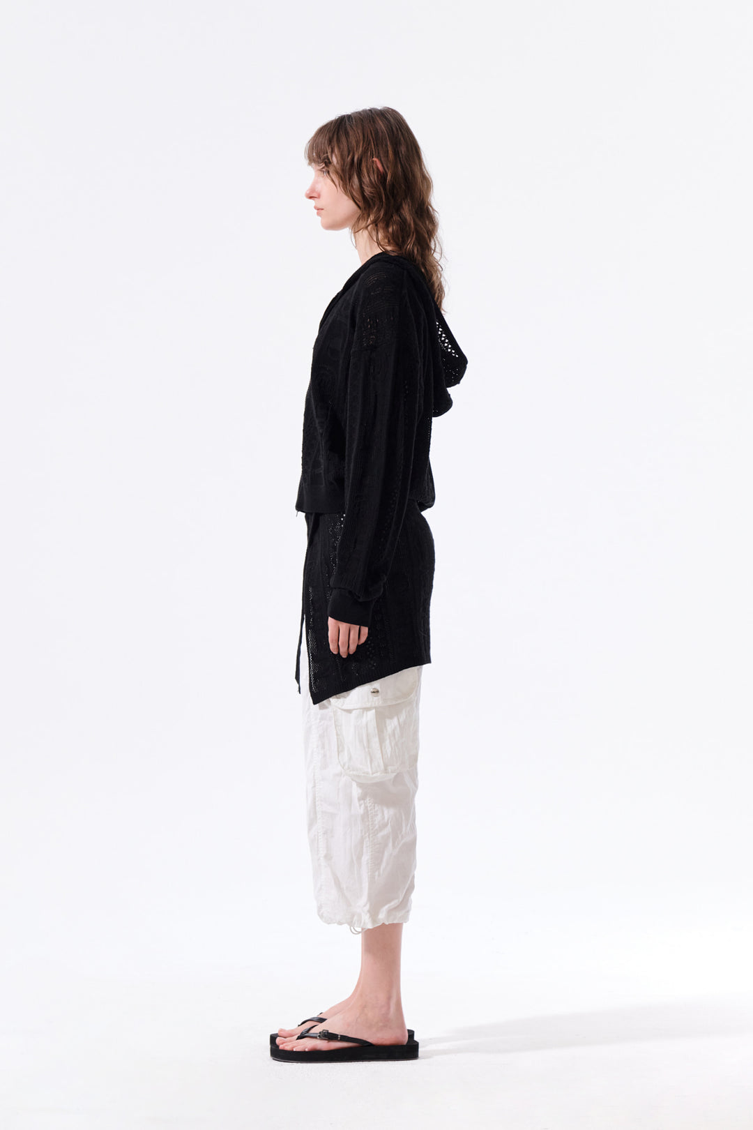 Matin Kim Mesh Logo Wrap Mini Skirt — Black