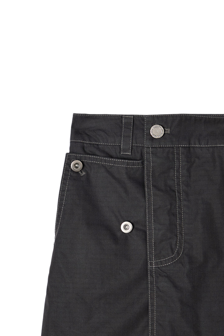Matin Kim Pocket Foldover Wrap Mini Skirt — Black