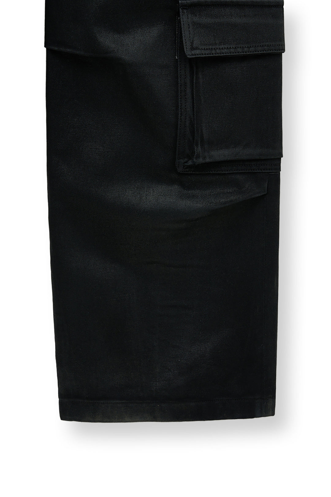 Matin Kim Coating Cargo Denim Pants — Black